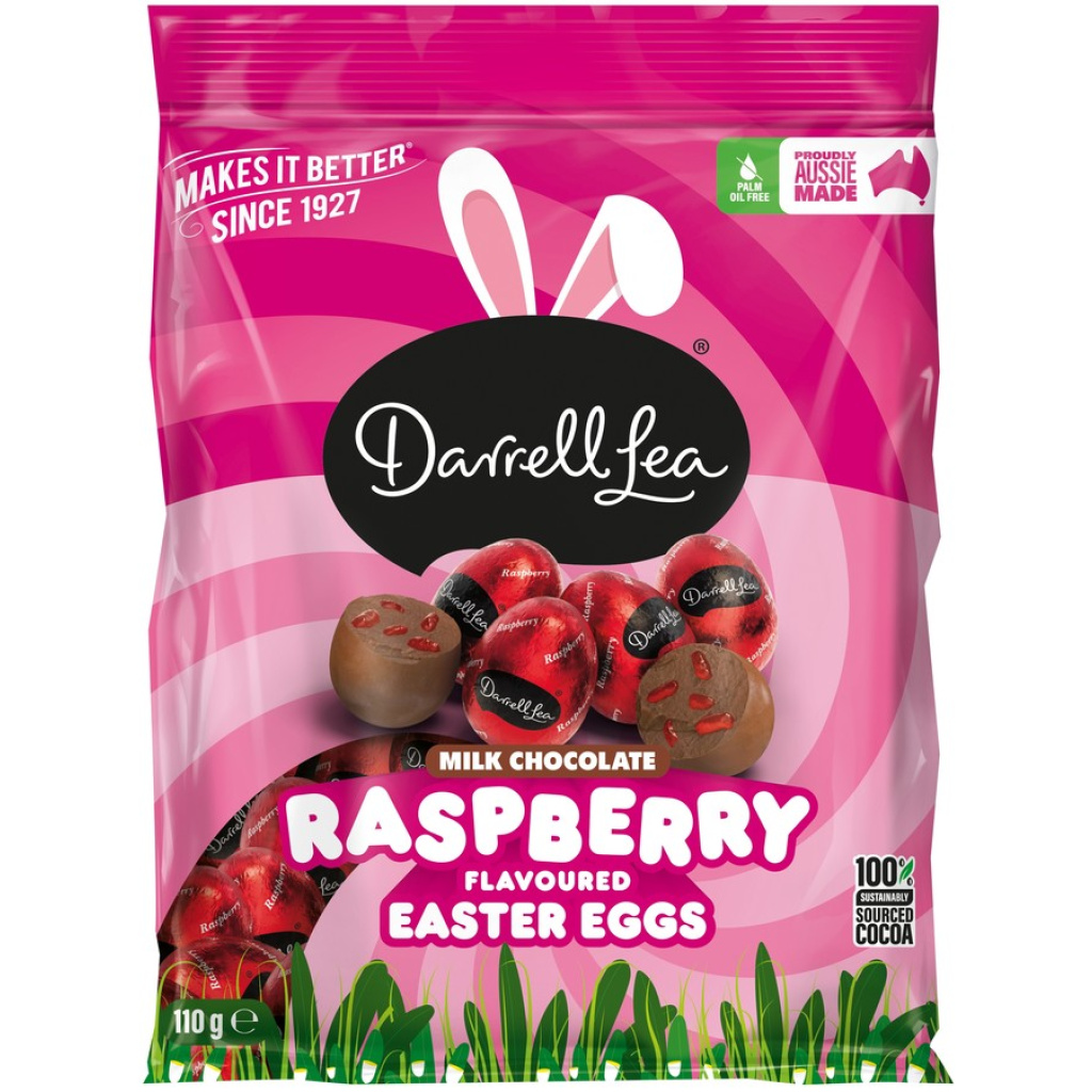 Darrell Lea Raspberry Flavoured Milk Chocolate Hunting Eggs – 110g ...